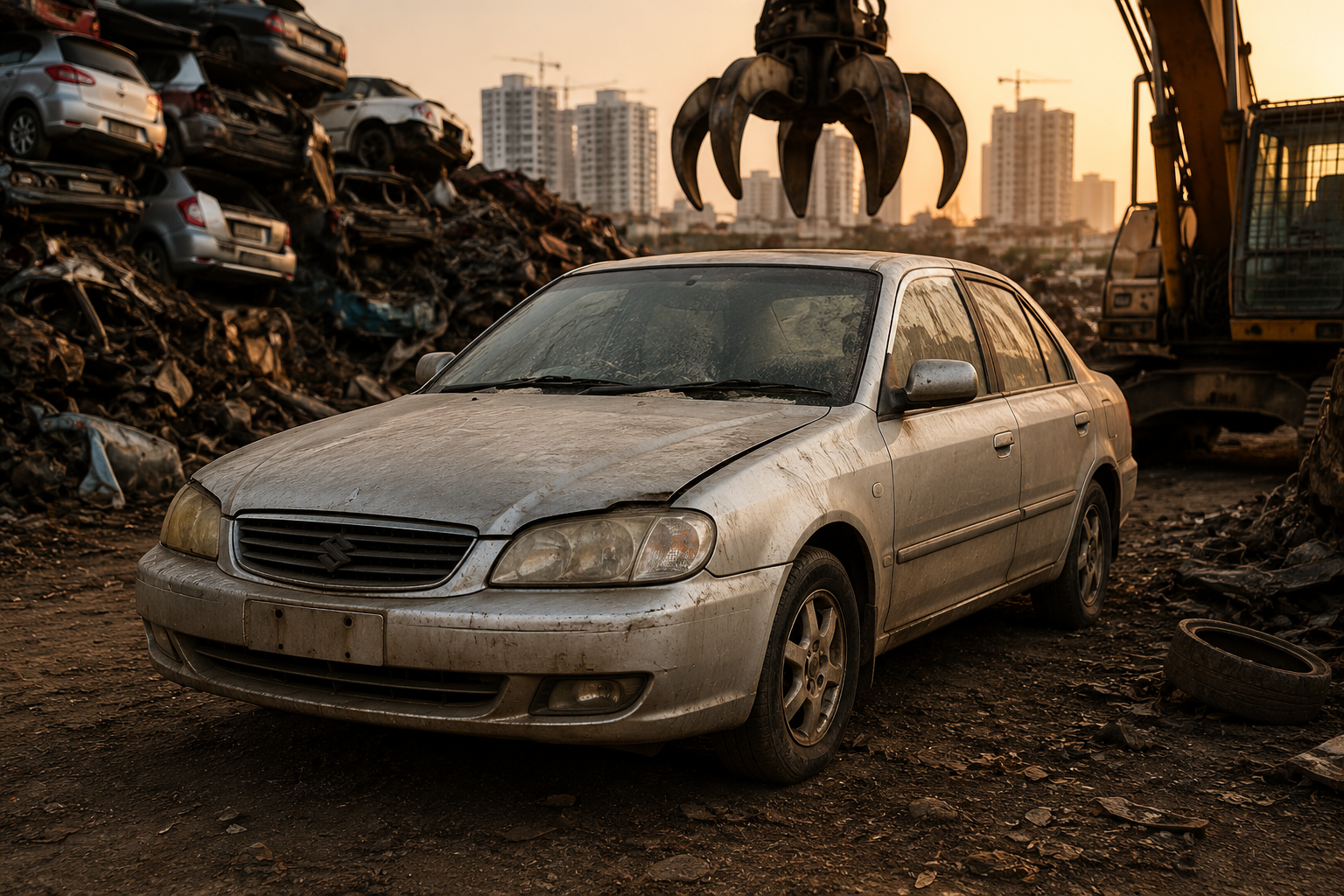 Old sedan — end of life vehicle