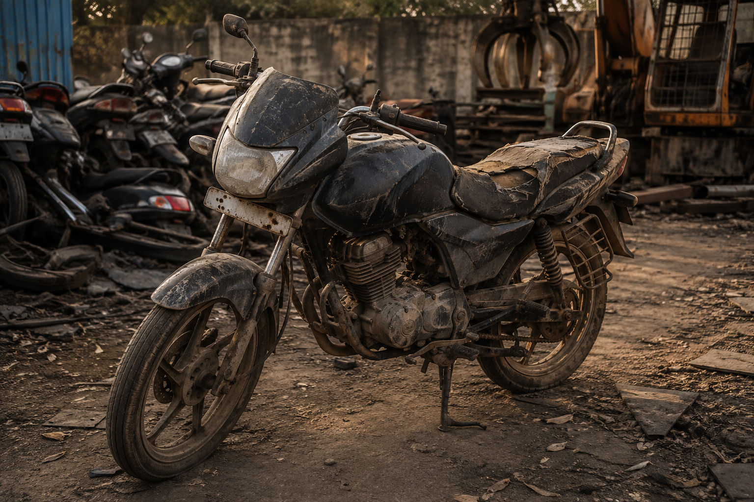 Old used motorcycle — end of life