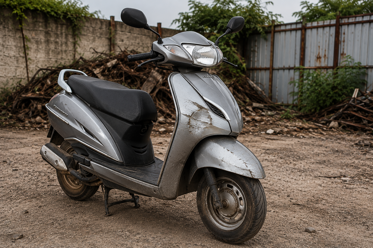 Old scooter or motorcycle for scrapping