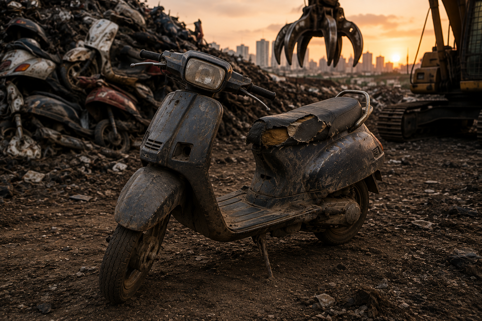 Idle rusting scooter